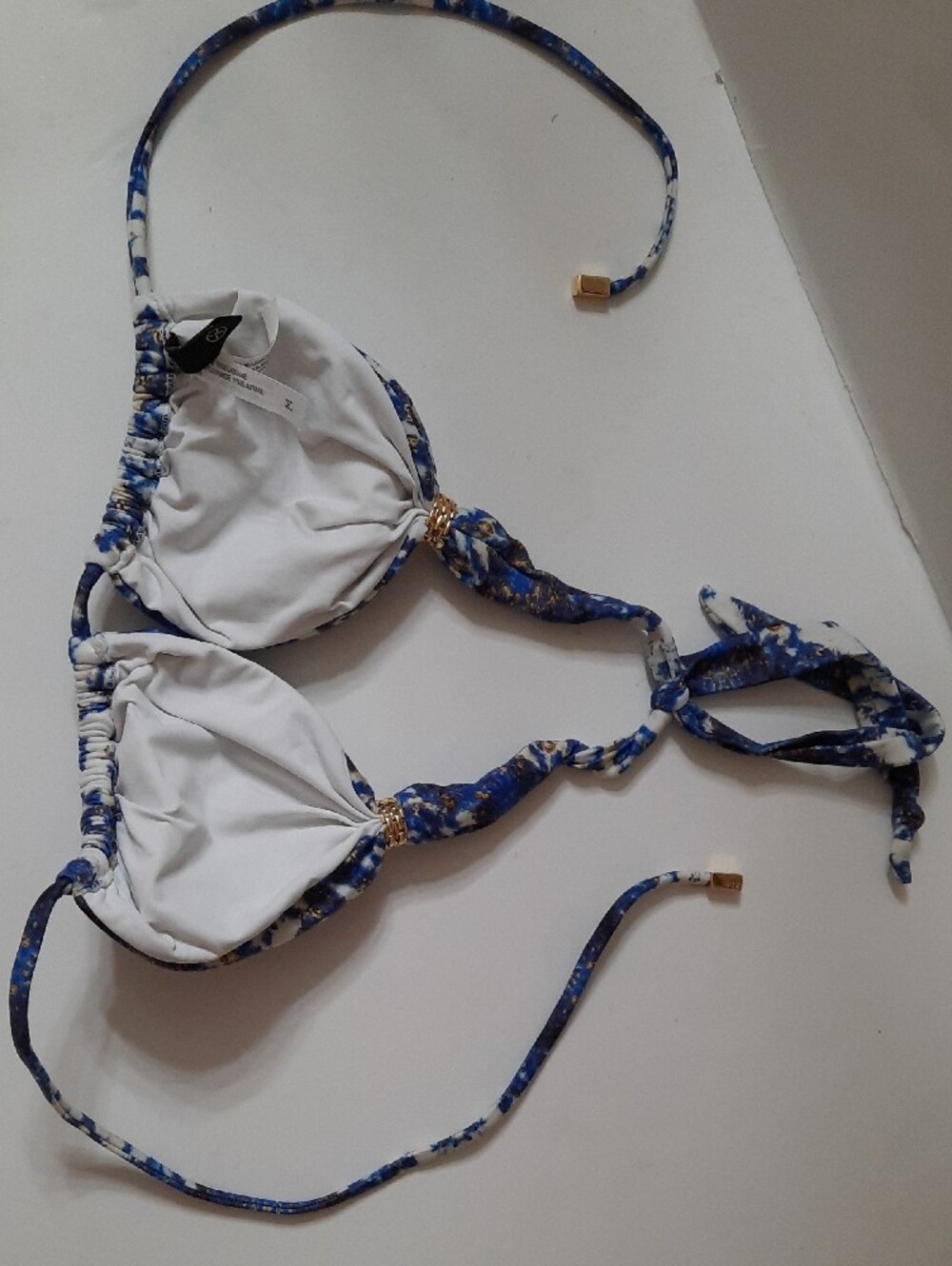 Blue Marble Print Halter Bikini Set - Picture 10 of 10